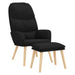 Scaun de relaxare cu taburet, negru, textil - WALTI WALTI