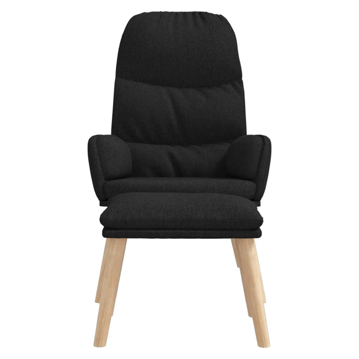Scaun de relaxare cu taburet, negru, textil - WALTI WALTI