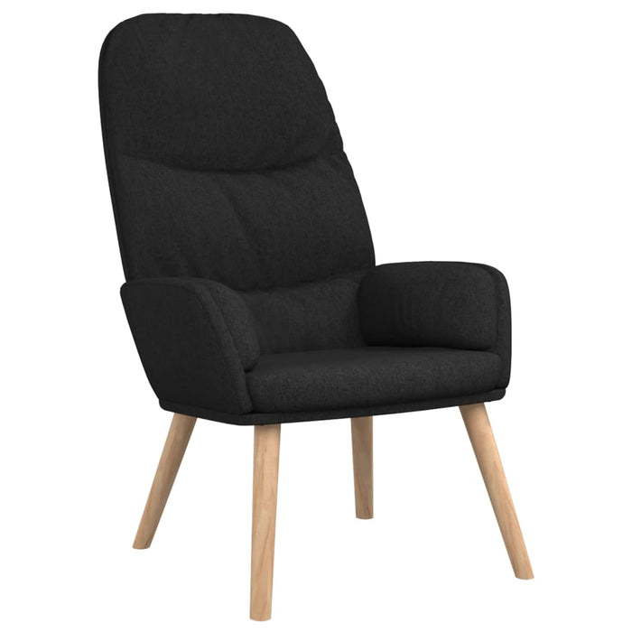 Scaun de relaxare cu taburet, negru, textil - WALTI WALTI