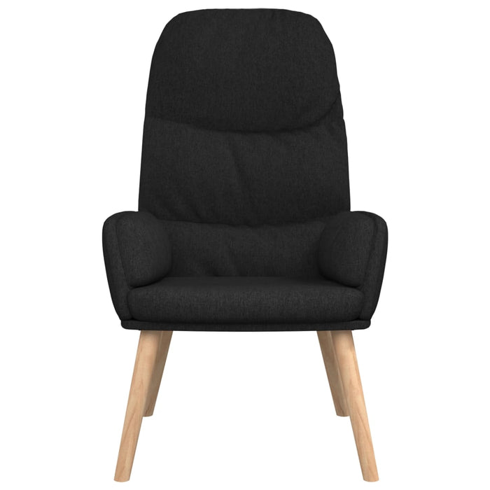 Scaun de relaxare cu taburet, negru, textil - WALTI WALTI