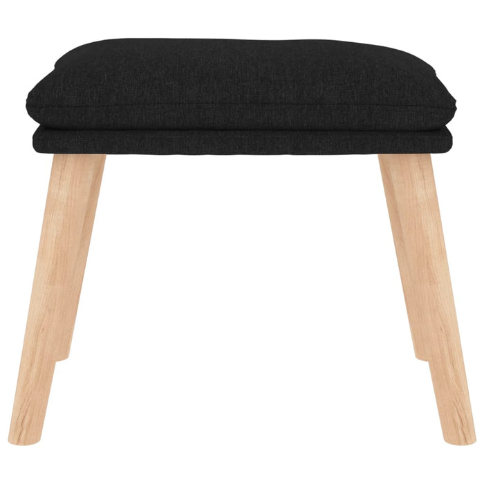 Scaun de relaxare cu taburet, negru, textil - WALTI WALTI