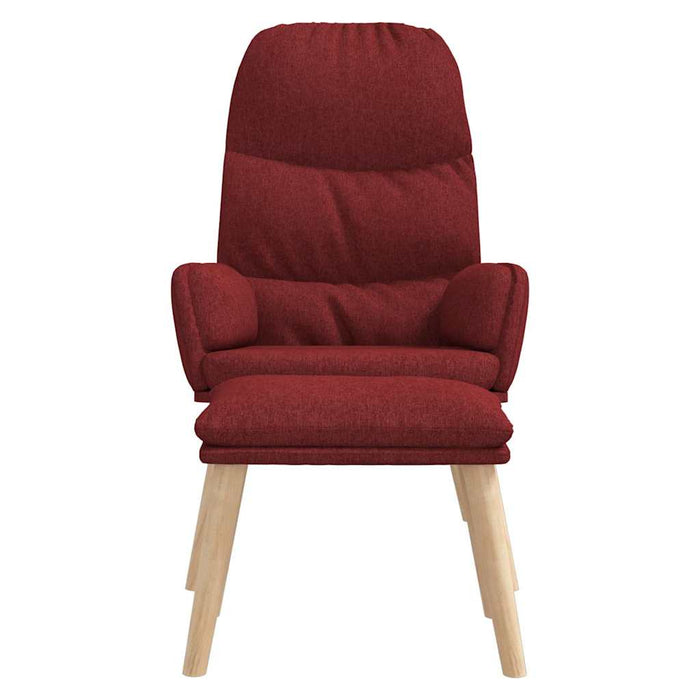 Scaun de relaxare cu taburet, roșu vin, textil WALTI