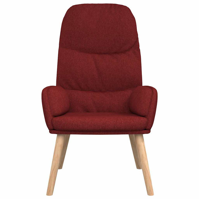 Scaun de relaxare cu taburet, roșu vin, textil WALTI