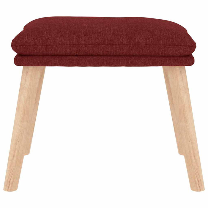 Scaun de relaxare cu taburet, roșu vin, textil WALTI