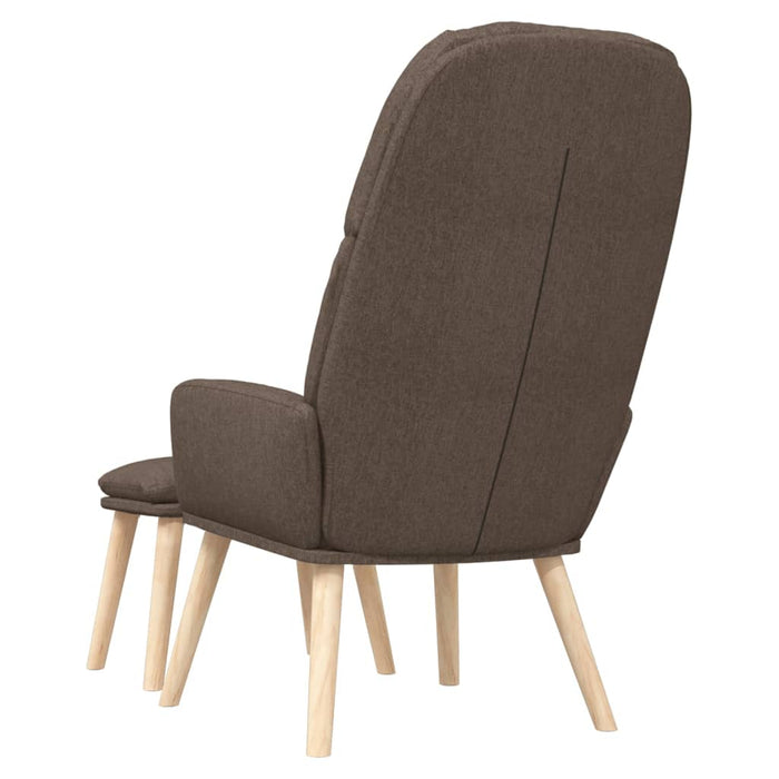 Scaun de relaxare cu taburet, gri taupe, textil - WALTI WALTI