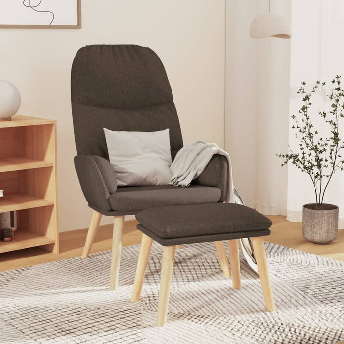 Scaun de relaxare cu taburet, gri taupe, textil - WALTI WALTI