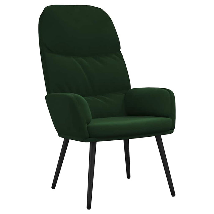 Scaun de relaxare cu taburet, verde închis, catifea WALTI
