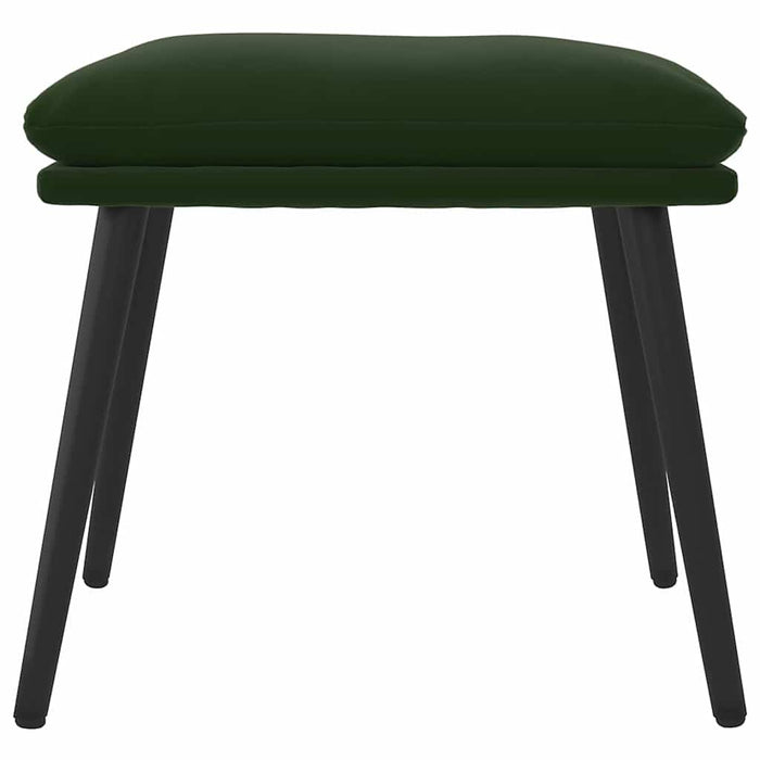 Scaun de relaxare cu taburet, verde închis, catifea WALTI