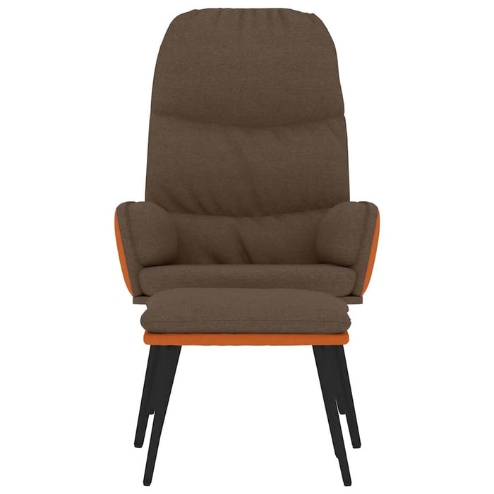 Scaun de relaxare cu taburet, maro, textil WALTI