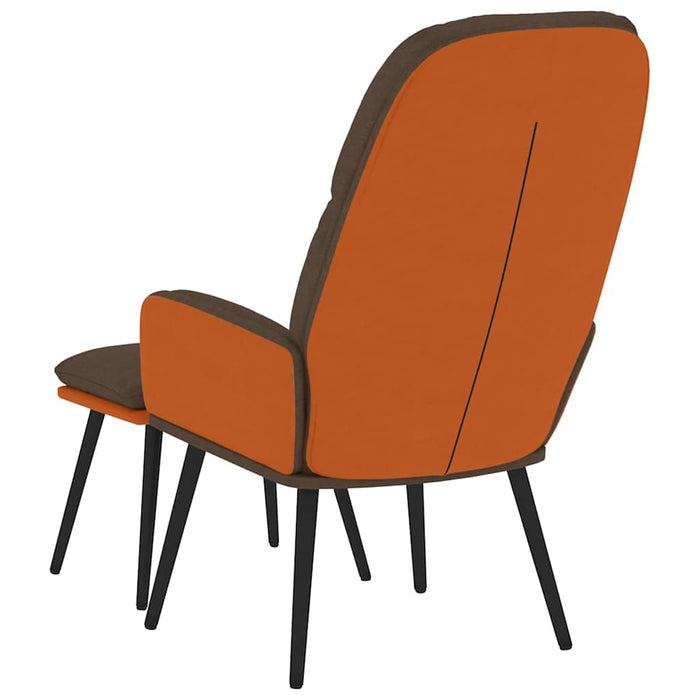 Scaun de relaxare cu taburet, maro, textil WALTI