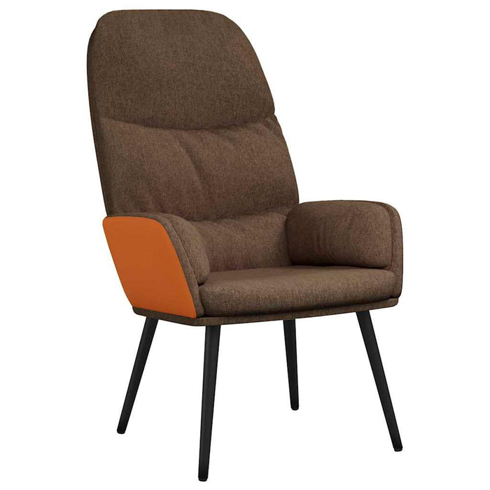 Scaun de relaxare cu taburet, maro, textil WALTI