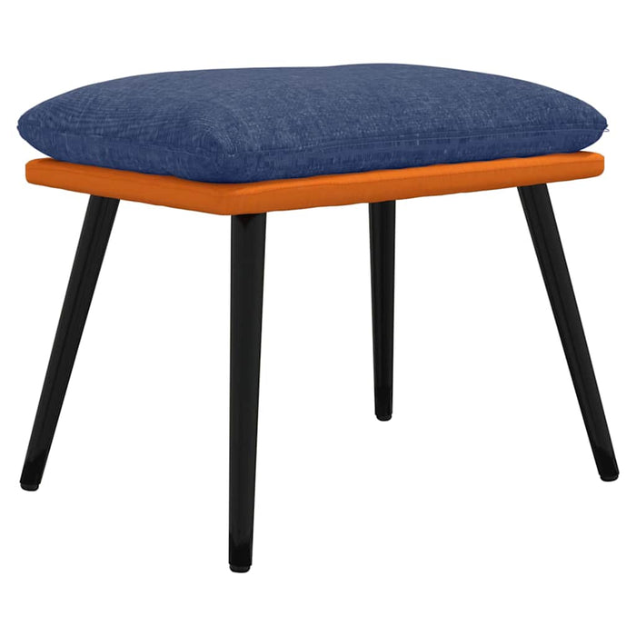 Scaun de relaxare cu taburet, albastru, textil WALTI