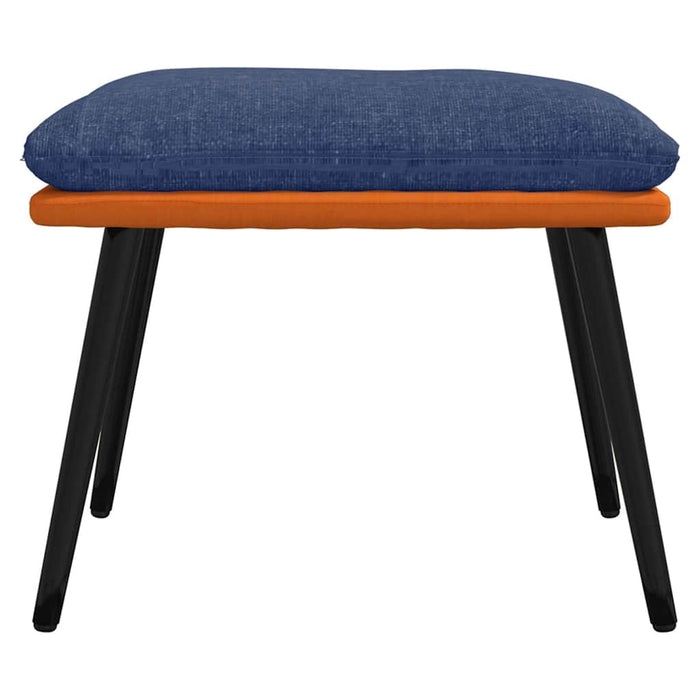 Scaun de relaxare cu taburet, albastru, textil WALTI