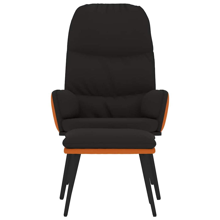 Scaun de relaxare cu taburet, negru, textil WALTI