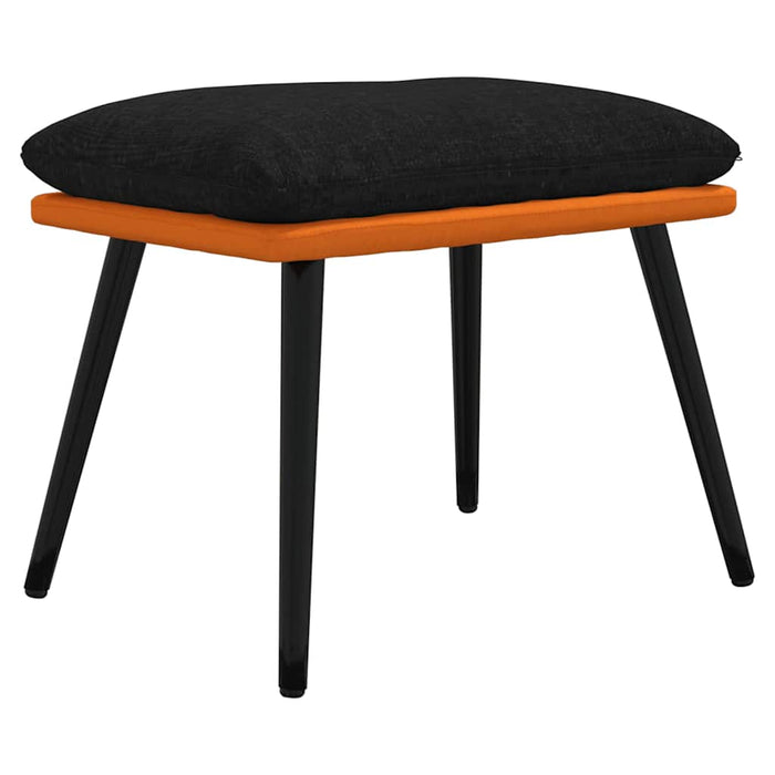 Scaun de relaxare cu taburet, negru, textil WALTI