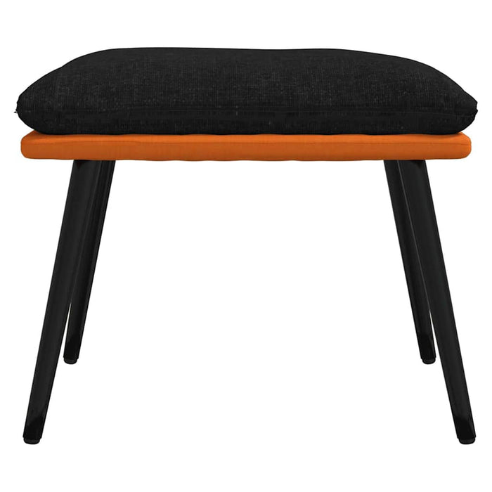 Scaun de relaxare cu taburet, negru, textil WALTI