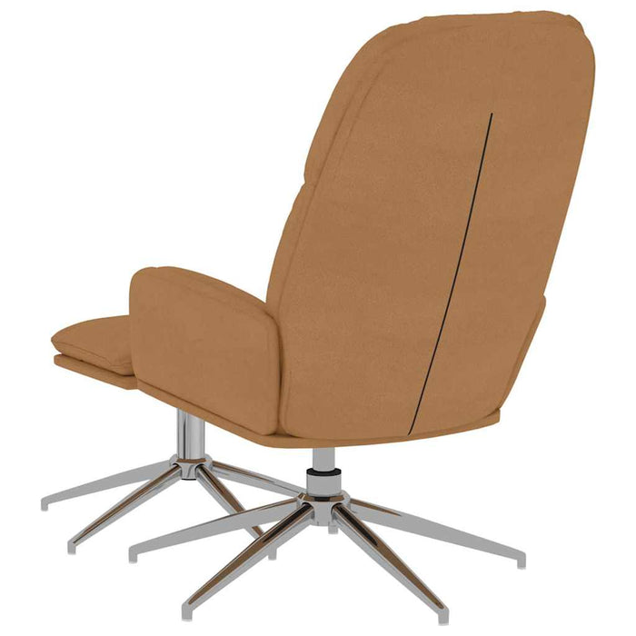Scaun relaxare cu taburet, gri taupe, imitație piele întoarsă WALTI
