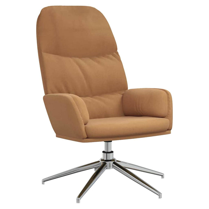 Scaun relaxare cu taburet, gri taupe, imitație piele întoarsă WALTI