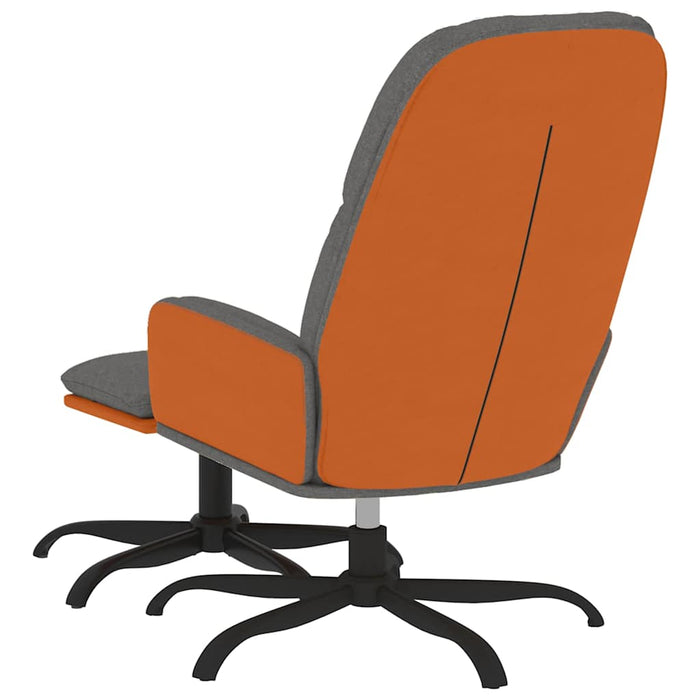 Scaun de relaxare cu taburet, gri deschis, material textil WALTI