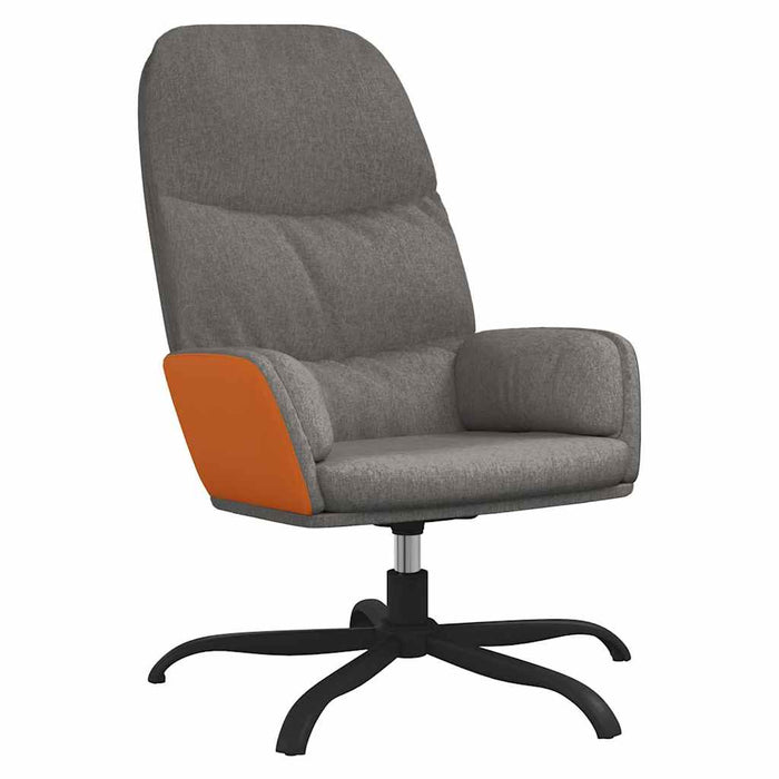 Scaun de relaxare cu taburet, gri deschis, material textil WALTI