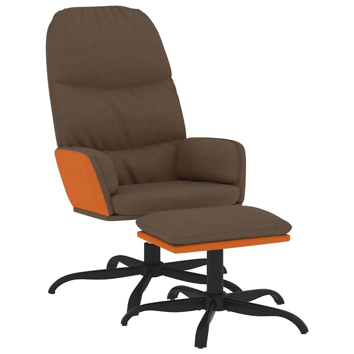Scaun de relaxare cu taburet, maro, textil WALTI
