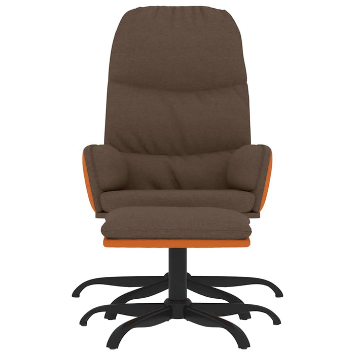 Scaun de relaxare cu taburet, maro, textil WALTI