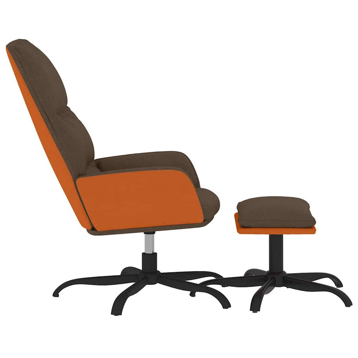 Scaun de relaxare cu taburet, maro, textil WALTI