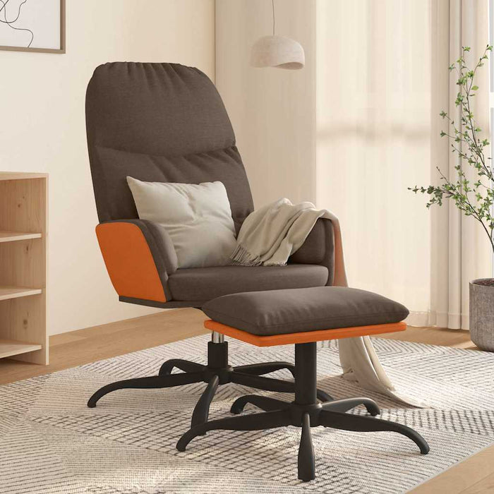 Scaun de relaxare cu taburet, maro, textil WALTI