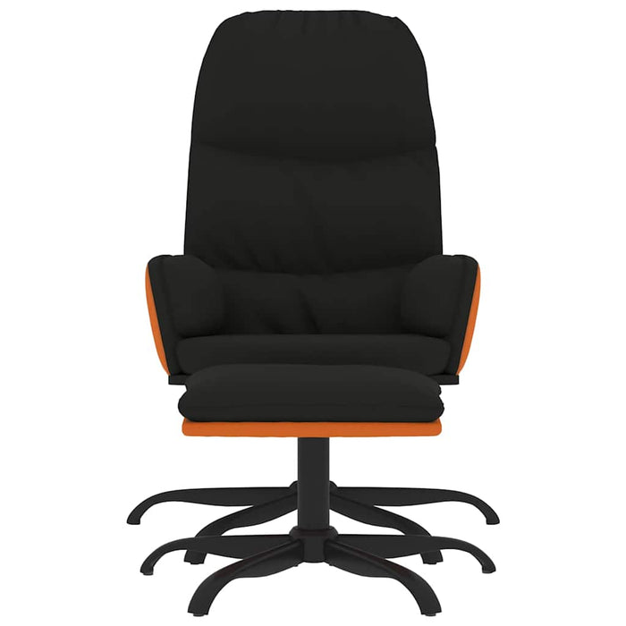 Scaun de relaxare cu taburet, negru, textil WALTI