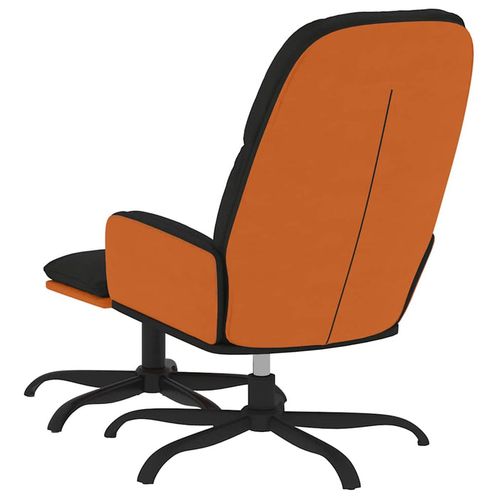 Scaun de relaxare cu taburet, negru, textil WALTI