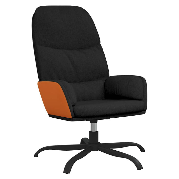 Scaun de relaxare cu taburet, negru, textil WALTI