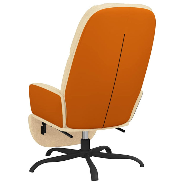 Scaun de relaxare cu taburet, crem, material textil WALTI