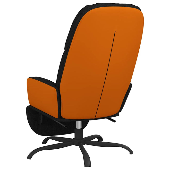 Scaun de relaxare cu taburet, negru, material textil WALTI