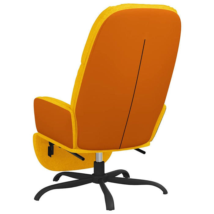 Scaun de relaxare cu taburet, galben muștar, material textil WALTI