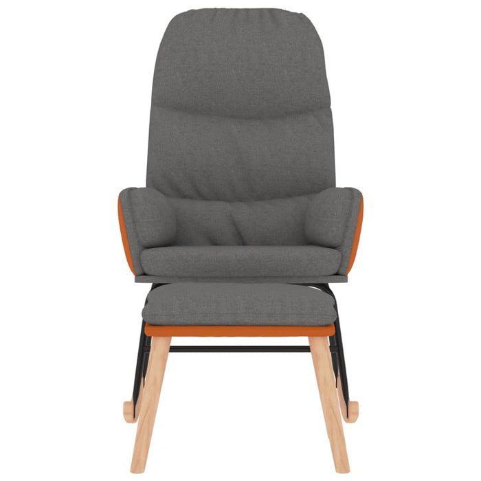 Scaun balansoar cu taburet, gri deschis, textil - WALTI WALTI