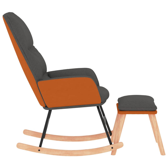 Scaun balansoar cu taburet, gri deschis, textil - WALTI WALTI