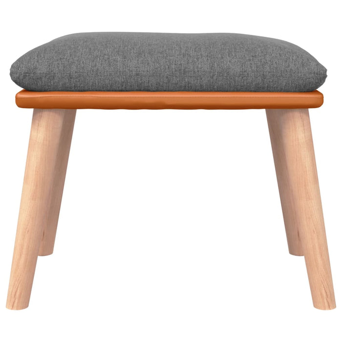 Scaun balansoar cu taburet, gri deschis, textil - WALTI WALTI