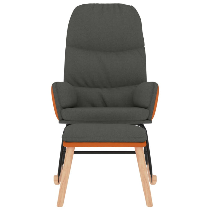 Scaun balansoar cu taburet, gri închis, textil WALTI