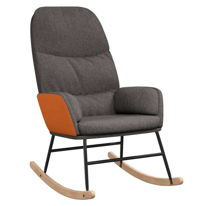 Scaun balansoar cu taburet, gri închis, textil WALTI