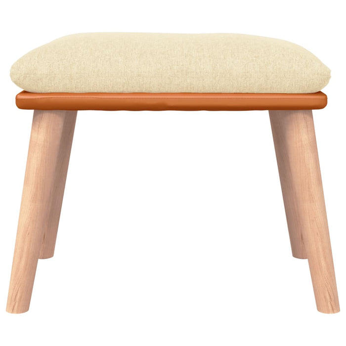 Scaun balansoar cu taburet, crem, textil WALTI