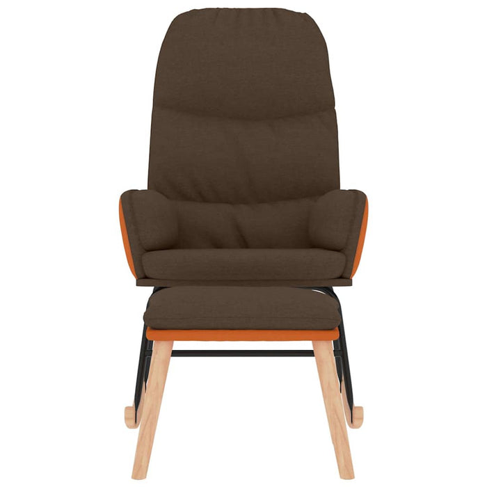 Scaun balansoar cu taburet, maro, textil WALTI