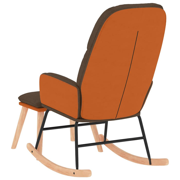 Scaun balansoar cu taburet, maro, textil WALTI