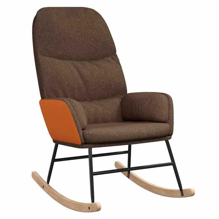 Scaun balansoar cu taburet, maro, textil WALTI
