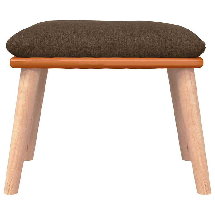 Scaun balansoar cu taburet, maro, textil WALTI