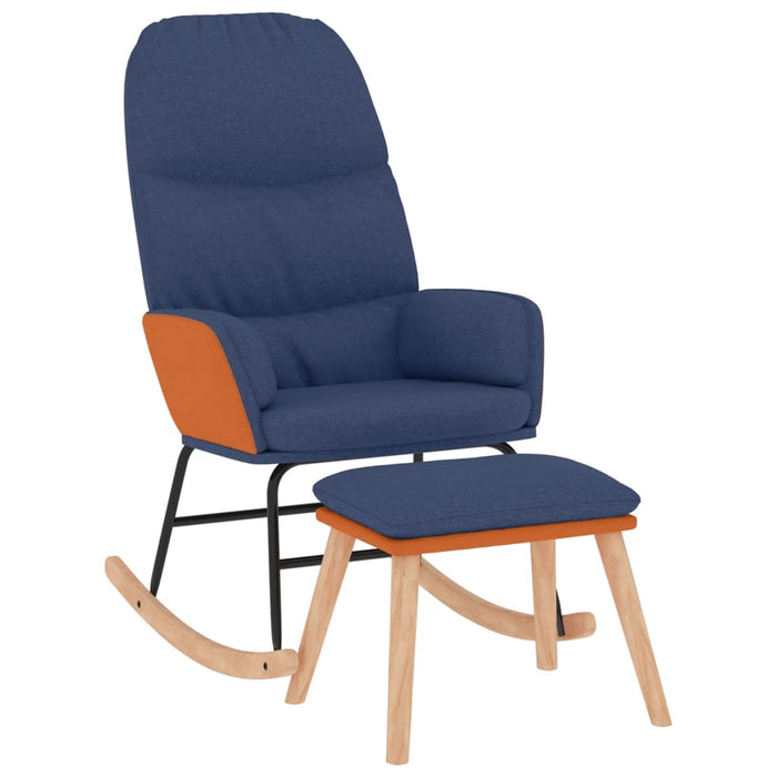 Scaun balansoar cu taburet, albastru, textil - WALTI WALTI