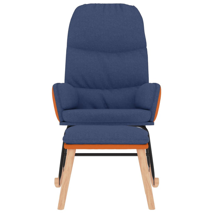 Scaun balansoar cu taburet, albastru, textil - WALTI WALTI