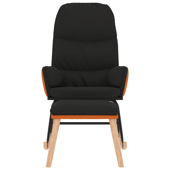 Scaun balansoar cu taburet, negru, textil - WALTI WALTI