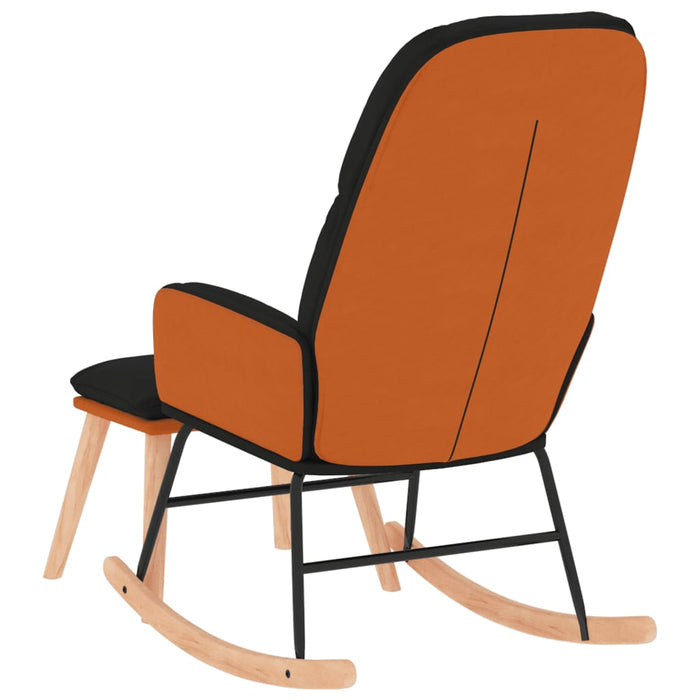 Scaun balansoar cu taburet, negru, textil - WALTI WALTI