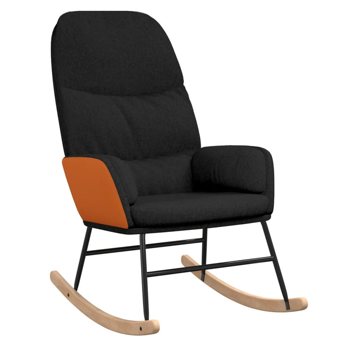 Scaun balansoar cu taburet, negru, textil - WALTI WALTI