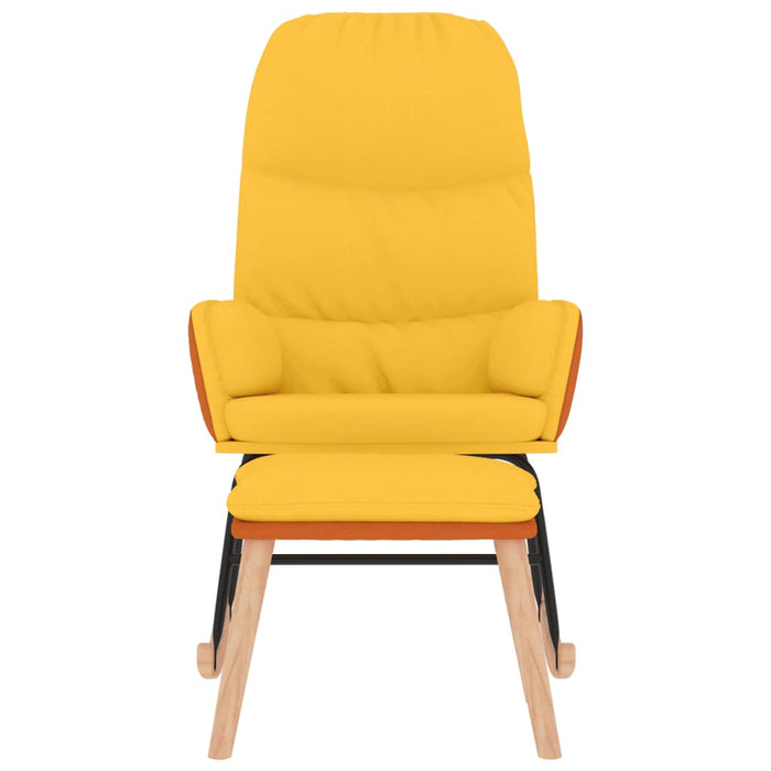 Scaun balansoar cu taburet, galben muștar, textil - WALTI WALTI